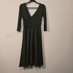 GNW Polyester Spandex Wrap Look Midi  Dress Size 6